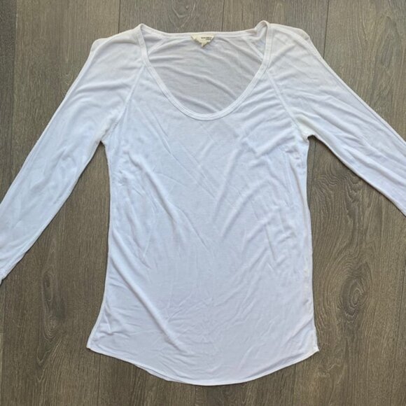Aritzia Wilfred Free Baume Baseball T-shirt 3/4 Length Sleeve White Size XS - Picture 7 of 14